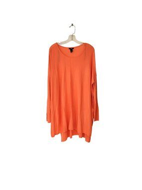 H&M Women's Long-Sleeve Lightweight Orange Tunic Sweater Size L